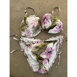 Shade & Shore Pink and Green Floral Bikini